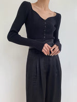 Load image into Gallery viewer, Wavy Ribbed Cardigan- Black