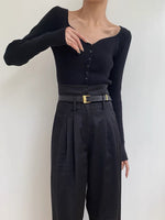 Load image into Gallery viewer, Wavy Ribbed Cardigan- Black