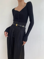 Load image into Gallery viewer, Wavy Ribbed Cardigan- Black