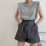 Load image into Gallery viewer, Suit Tailored Shorts in Grey

