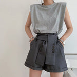 Load image into Gallery viewer, Suit Tailored Shorts in Grey