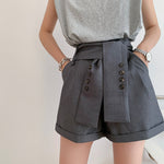 Load image into Gallery viewer, Suit Tailored Shorts in Grey