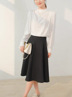 Load image into Gallery viewer, Long Sleeve Gathered Top in White