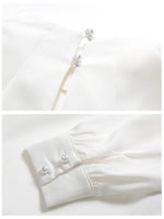 Load image into Gallery viewer, Long Sleeve Gathered Top in White