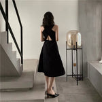 Load image into Gallery viewer, Criss Cross Back Pocket Dress in Black