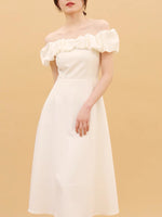Load image into Gallery viewer, Tori Off Shoulder Bubble Midi Dress