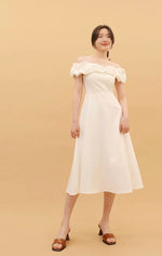 Load image into Gallery viewer, Tori Off Shoulder Bubble Midi Dress