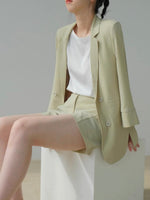 Load image into Gallery viewer, Tailored Relaxed Shorts in Avocado