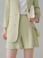 Load image into Gallery viewer, Tailored Relaxed Shorts in Avocado