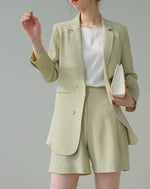 Load image into Gallery viewer, Tailored Relaxed Shorts in Avocado