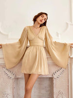 Load image into Gallery viewer, Lumi Cutout Back Mini Party Dress in Gold