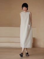 Load image into Gallery viewer, Relaxed Pocket Midi Dress in Beige