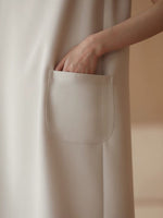Load image into Gallery viewer, Relaxed Pocket Midi Dress in Beige