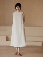 Load image into Gallery viewer, Relaxed Pocket Midi Dress in Beige