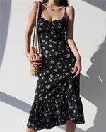 Load image into Gallery viewer, Laurel Floral Tie Strap Dress in Black