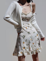 Load image into Gallery viewer, Lemona Floral Tie Strap Mini Dress in White