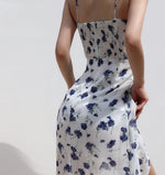 Load image into Gallery viewer, Kenzie Floral Tie Strap Wrap Slit Dress in White