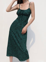 Load image into Gallery viewer, Paisley Printed Cami Midi Dress in Green