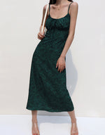 Load image into Gallery viewer, Paisley Printed Cami Midi Dress in Green