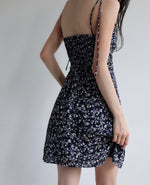 Load image into Gallery viewer, Blossom Floral Tie Strap Cami Mini Dress in Navy