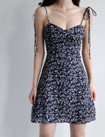 Load image into Gallery viewer, Blossom Floral Tie Strap Cami Mini Dress in Navy