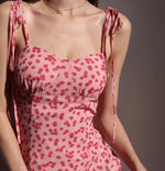 Load image into Gallery viewer, Rubie Floral Tie Strap Slit Dress in Pink