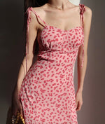 Load image into Gallery viewer, Rubie Floral Tie Strap Slit Dress in Pink