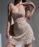 Load image into Gallery viewer, Tangerine Floral Cami Mini Dress in White