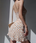Load image into Gallery viewer, Tangerine Floral Cami Mini Dress in White