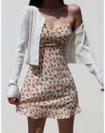 Load image into Gallery viewer, Tangerine Floral Cami Mini Dress in White