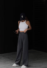 Load image into Gallery viewer, Greyfitti Tailored Wide Leg Trousers in Grey