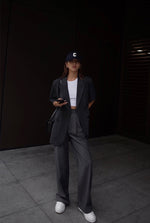 Load image into Gallery viewer, Greyfitti Tailored Wide Leg Trousers in Grey
