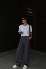 Load image into Gallery viewer, Greyfitti Tailored Wide Leg Trousers in Grey