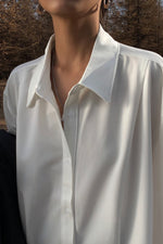 Load image into Gallery viewer, Capsule Oversized Dress Shirt in White