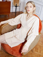 Load image into Gallery viewer, Emery Gathered Shift Dress in Beige