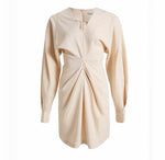 Load image into Gallery viewer, Emery Gathered Shift Dress in Beige