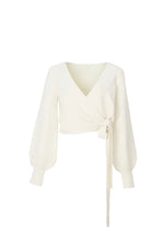 Load image into Gallery viewer, Arlene Wrap Knit Top - Cream