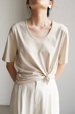 Load image into Gallery viewer, Classic U Neck Tee in Cream