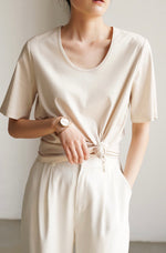 Load image into Gallery viewer, Classic U Neck Tee in Cream