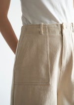 Load image into Gallery viewer, Wide Leg Pocket Denim Shorts in Cream