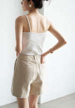 Load image into Gallery viewer, Wide Leg Pocket Denim Shorts in Cream