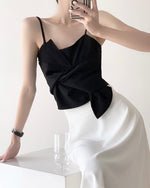 Load image into Gallery viewer, Clara Twist Bow Cami Top in Black