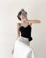 Load image into Gallery viewer, Clara Twist Bow Cami Top in Black