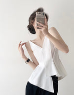 Load image into Gallery viewer, Hayett White Origami Cami Top