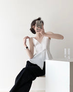 Load image into Gallery viewer, Hayett White Origami Cami Top
