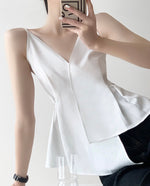 Load image into Gallery viewer, Hayett White Origami Cami Top