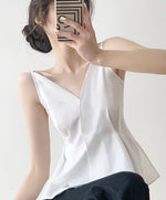 Load image into Gallery viewer, Hayett White Origami Cami Top