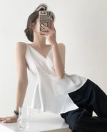 Load image into Gallery viewer, Hayett White Origami Cami Top