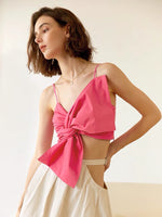 Load image into Gallery viewer, Pikake Large Bow Cami Top in Pink
