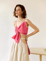 Load image into Gallery viewer, Pikake Large Bow Cami Top in Pink
